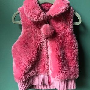 Toby NYC Pink Faux Fur Kids Vest